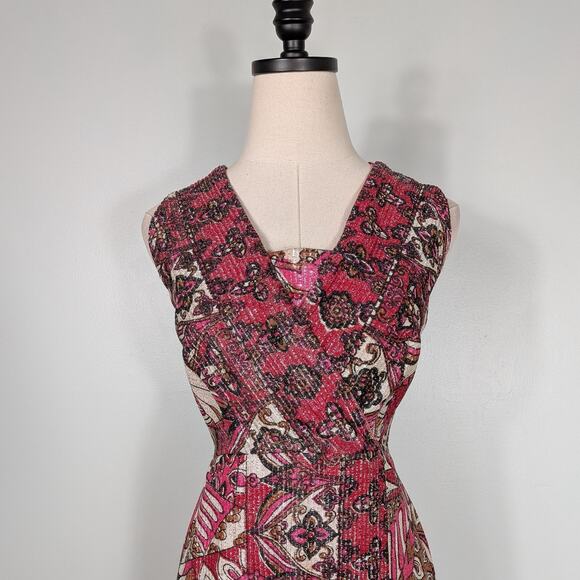American Vintage Dresses & Skirts - Vintage 60s Maxi Dress Gown Pink Metallic Evening 70s Glam Prom Formal Empire